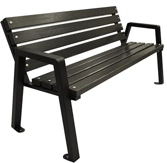 Primario Grande Gartenbank Wetterfest Holz 175cm - Holzbank Outdoor Pulverbeschichtet - Parkbank aus Skandinavische Fichte - Geschliffene Bretter - Bank mit Solider Rahmen (Moderno, Palisander)