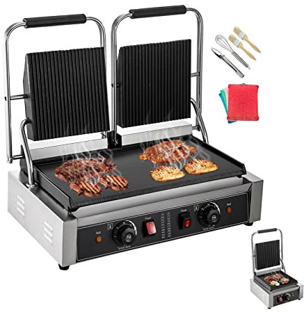 Electric Contact Grill - Non-Stick Commercial Panini Press for Sandwiches, Steak, Meat - Convenient and Versatile Outdoor Camping Cooking Equipment