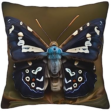 Hermosa funda de cojín con estampado de alas de polilla, 18 x 18 pulgadas, cuadradas, para el hogar, sofá, cama, decoración moderna