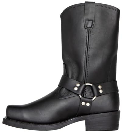 ticticlily Stivali Uomo Autunno Inverno Cerniera a Punta Quadrata Modello Vintage Ricamato Scarpe Stivali da Cowboy B Nero 43 EU
