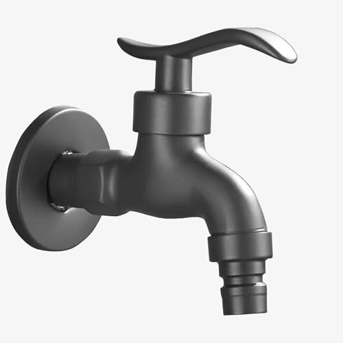 SXWYLZ Wasserhahn Outdoor Garten Vintage Garten Wasserhahn Wandmontage 1/2 Zoll Wasserhahn Garten Messin Wetterhahn für Garten Wasserhahn Kaltwasser,Schwarz