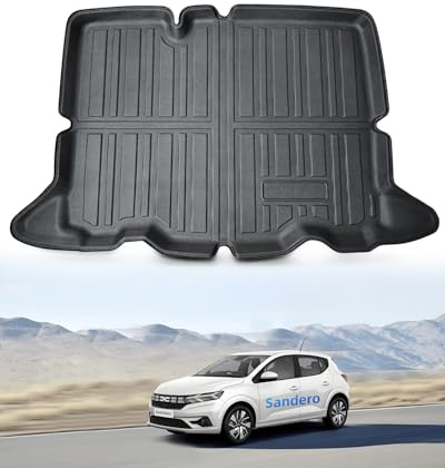 LANGBEAN TPE Untere Kofferraummatte Original für Dacia Sandero 3 2021-2026 | Hinten Kofferraum Schutzmatte mit Hohem Rand, Rutschfestes und Wasserdichtes, Geeignet für die untere schicht des kofferraum