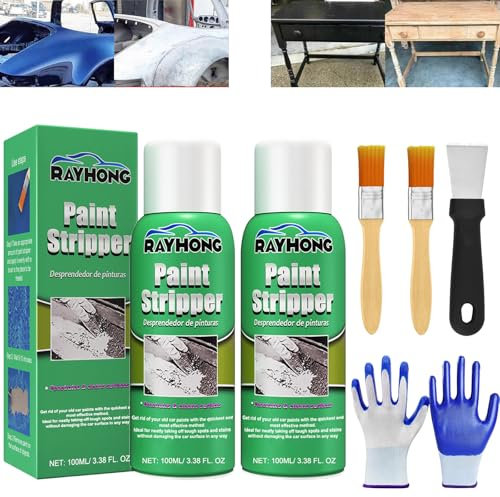 Rayhong Paint Stripper, Rayhong Efficient Paint Stripper, High Efficiency Paint Remover for Metal Surfaces, Strong Paint Remover for Wood, Metal, Masonry, Plaster, Tile (2Pcs)