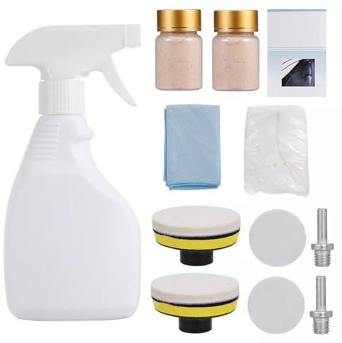 HOHOVYVY Windschutzscheibe Reparaturset, Auto-Windschutzscheiben-Reparatur-Glaspolieren Tiefe Kratzerentfernung Glaspolierset