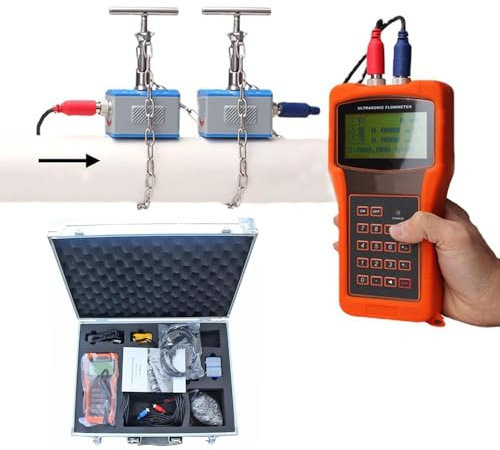 YXFAZPP Portable Handheld Ultrasonic Flow Meter, Clamp on Flow Meter, Operating Temperature-30-90℃, with TS-2/TM-1/TL-1 Transducers, for Copper/PVC Pipe (Ts)