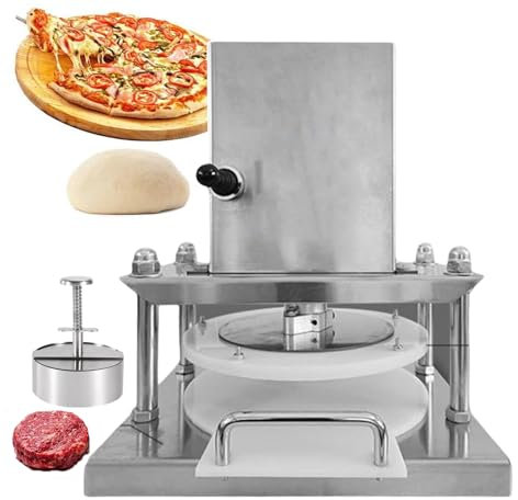 Macchina per pressare la pizza con mattarello elettrico - Macchina per pressare la base della pizza elettrica in acciaio inox per torte, pizza, pasticceria, pane, uso domestico, sp(25 centimetri)