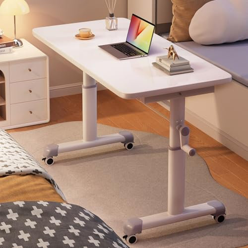 LRHELPBNR Kleiner Schreibtisch Klappbar, Schreibtisch Klein, Klappschreibtisch Mit Rollen, Einfache Montage Klappbarer Schreibtisch, Home Office Klapptisch(120X60CM)
