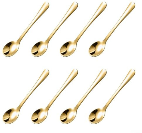 8 PCS Tiny Stainless Steel Spoons, Coffee Spoons, Mini Teaspoon, 7.5*.6cm Easy To Hold For Spices Jars, Salt, Sugar, Pepper, Honey