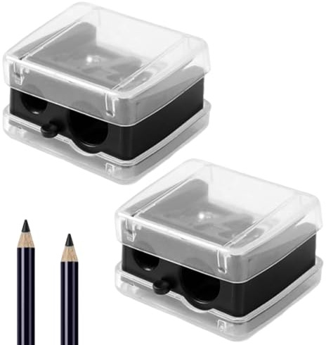 2-Stück Spitzer, Makeup Sharpener Anspitzer, Anspitzer Kajalstift, Universal Anspitzers für Augenbrauenstift, Lippenkonturenstift Kosmetikspitzer, Eyeliners, Präzisionsklingen, Handlich für Unterwegs