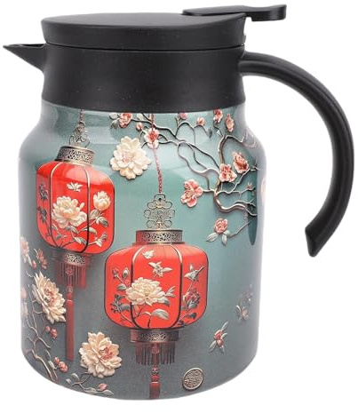 Nurnesy Tetera térmica vintage de acero inoxidable 316 con tapa, 1000 ml, para el hogar, la cocina y la oficina