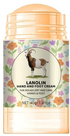 SANZHUAN Lanolin Hand & Foot Cream Stick, Moisturizing Foot Balm for Dry, Cracked Skin with Aloe Vera, Softens Cracked Heels, Knees & Elbows, Non-Greasy Hydration for Men & Women
