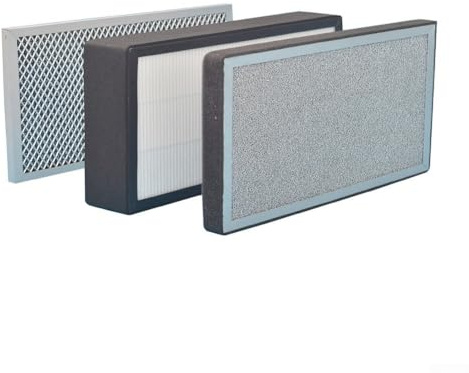 Caja de filtro de purificación de aire de 3 capas con prefiltro, carbono y para HEPA para sistemas de ventilación, compatible con conductos de 100 mm y 150 mm (100 mm)