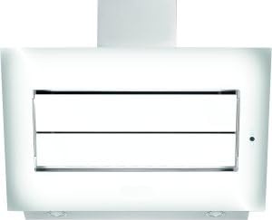 refsta VENTO PLASMA, Glas/Edelstahl, Plasma Filter, Dunstabzug, Design, Kopffrei Schräghaube, Touch Bedienung, 4 Stufen, LED, 773 m³/h (weiß, 80cm)