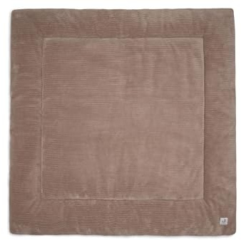 Jollein Krabbeldecke für Baby – Cloudy Rib – Milky Coffee – Laufgittereinlage – 100x100 cm – OEKO-TEX Zertifiziert – Spieldecke Baby