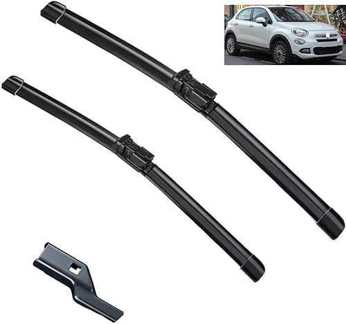 Window Wiper Blade Set for Fiat 500X 2014-2023 Automotive Front Rear Windshield Windscreen Car Wiper Arm All-Weather Performance