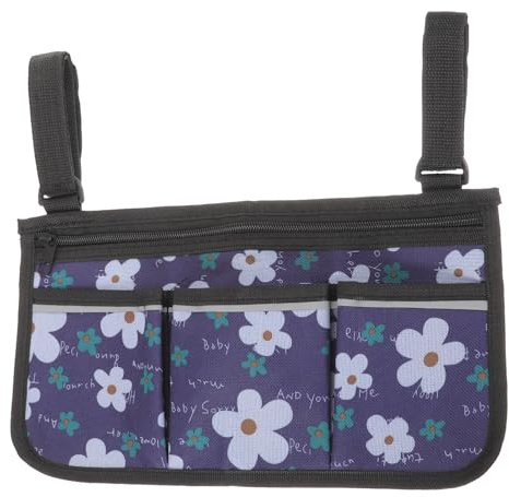 iplusmile Rollstuhl Armlehnentasche Tragbare aus Oxford Stoff mit 3 Taschen Praktische Aufbewahrungslösung und Verstellbaren Gurten Robuste Seitentasche für Rollstuhl und Walker