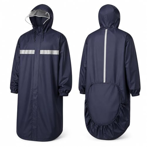 WEESTAAMO Rullstol, regnponcho vuxna med ärmar och huva, mörkblå