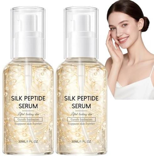 2*30ml Deep Collagen Silk Peptide Intensive Lifting Ampoule,Korean Silk Collagen Face Serum for Anti-Aging&Wrinkle Prevention,Moisturizing&Hydrating Collagen Peptides Serum for Face,Long-Lasting Care