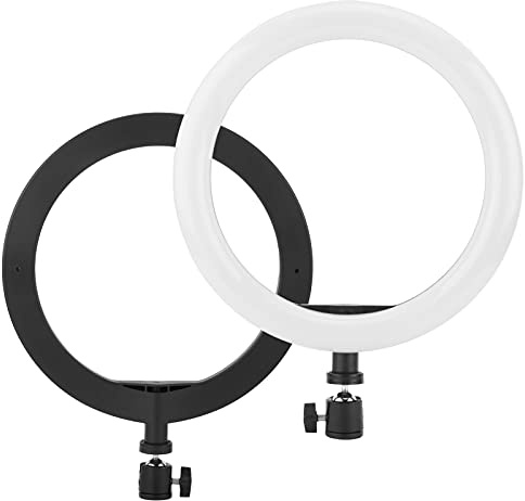 Eminchu 10 Tums Ringljus, Justerbart Tre Lägen, Live Steaming Kompletterande för Selfies, Smink, Nattbruk, ABS, Svart, 1 Enhet