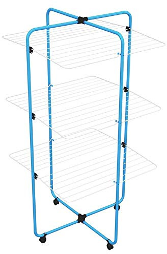 Maury's Stendibiancheria Stendino A Torre Verticale Da Pavimento 71x71x131 cm Azzurro