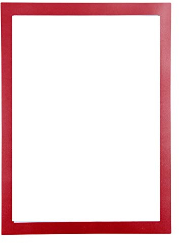 Exacompta - Ref. 39203E - 1 pochette aimantée Cadre d'affichage magnétique en PVC - Porte Document, photo, notes, règlements, instructions, porte, mur … - Format à classer A4 - Bordure cadre rouge