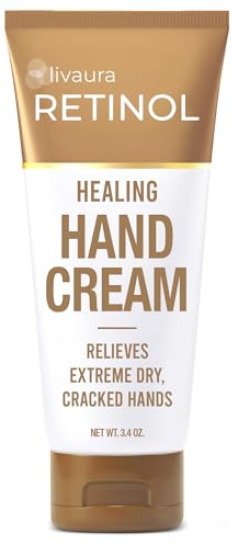 Retinol LIVAURA Hand Cream for Dry Cracked Hands – Intensive Deep Moisturizing Hand Lotion, Deep Hydration & Repair, Fast Absorbing Non-Greasy, Restores Skin Barrier, Soft Smooth Healthy Hands