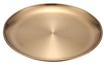 Vassoio da portata rotondo in acciaio inossidabile Elegante piatto da portata in oro argento per ristorante Vassoio da servizio per bevande Tè Dessert Snack alimentare (piccolo, medio, grande)