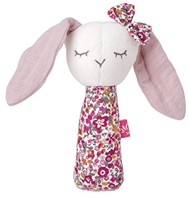 kikadu Quietscher Hase Mädchen - Babyspielzeug aus 100% GOTS-zertifizierter Bio-Baumwolle