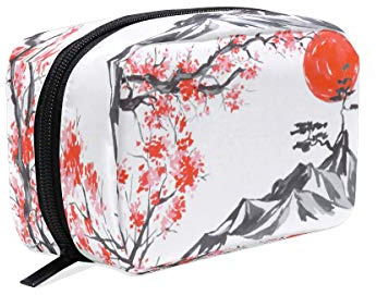 BKEOY Makeupväska Japan traditionell målning kosmetisk väska paket dragkedja påse smink toalettborste väska organiserare