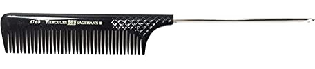Hercules Sägemann 6760 Profi Nadel-Stielkamm mit Strähnen-Haken-Nadel Naturkautschuk Nadelstielkamm Grip-Back Dreadlock