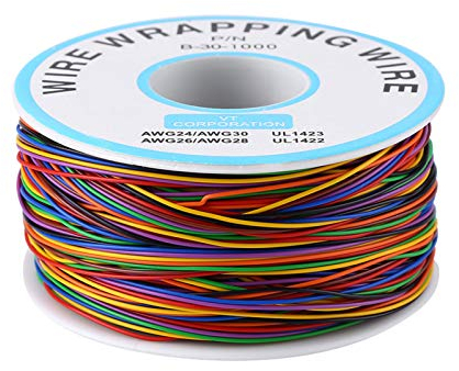 Wickeldraht, bunt P/N B-30-1000 250M 8-Draht-Isolierfolie Kupfer-Testkabel, 8 Farben 30 AWG Elektrokabel für den elektronischen Test
