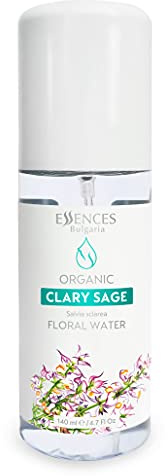 Essences Bulgaria Eau Florale de Sauge Sclarée Bio 140ml | Apaisant et nourrissant | Peau enflammée, sensible et irritée | Cheveux secs et abîmés | Sans alcool | Sans cruauté