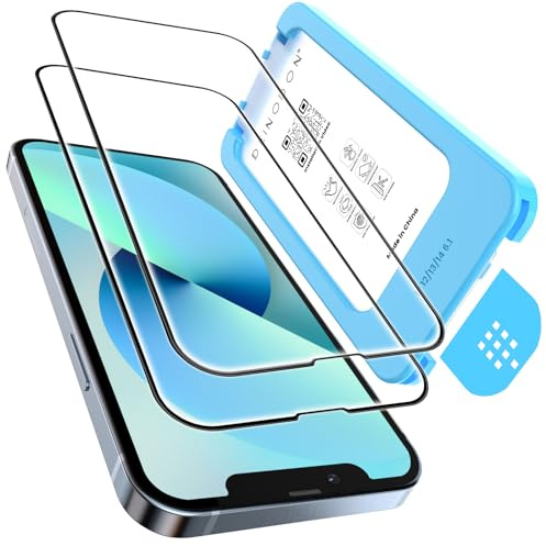 DEINODON für iPhone 13 Pro/13/14/16e/17e für Panzerglas Top Bruchsicher | Auto-Montage 100% Blasenfrei, Full Screen Schutzfolie 9H+ Schutzglas Kratzfest Anti-Fingerabdruck Case Friendly, 2 Stück