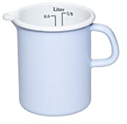 Riess, 0337-127, Küchenschüssel Ø 18cm, NATURE BLUE LIGHT, Blau, Emaille, Vol. (rec.): 0,5 Liter, Made in Österreich, LBH: 14,6x10,4x12,1cm, 0,333kg, Deckel, Induktionskocher kompatibel, Ofenfest