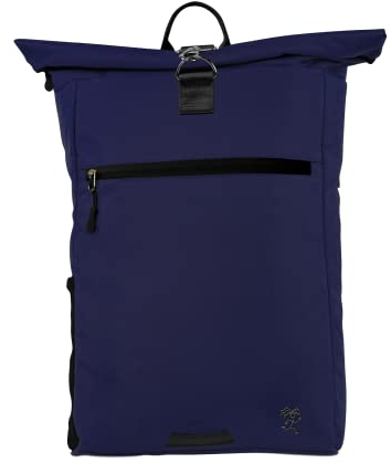 FUCHS & REBELL® Rolltop Rucksack PIET - Durchdacht & Nachhaltig - mit Laptopfach & Anti Diebstahl Tasche - 15-22L (Dunkelblau)