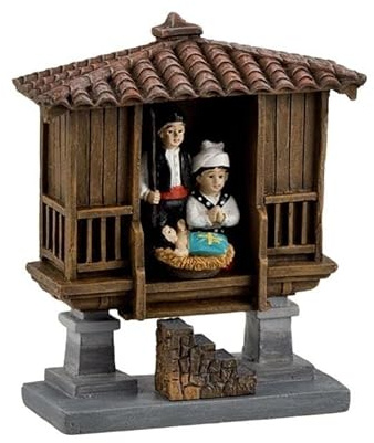 DRW Misterio Belen horreo asturiano Resina Pintado 9 cm