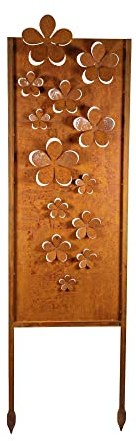 Schild Gartenschild Edelrost Rost zum Einstecken rostige Gartendeko Blumen Blüten Dekoration Beetstecker Gartenstecker (Blüten)