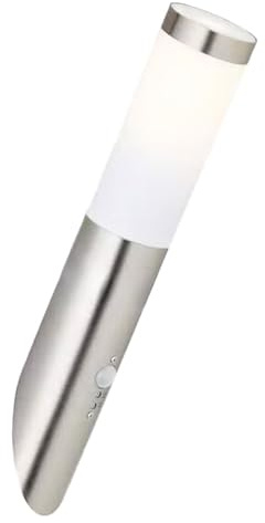 Wandleuchte Edelstahl Wandfackel Außen Hauswandleuchte Bewegungsmelder, Fernbedienung dimmbar, 1x RGB LED 8,5W 806Lm warmweiß, DxH 7,6x40cm