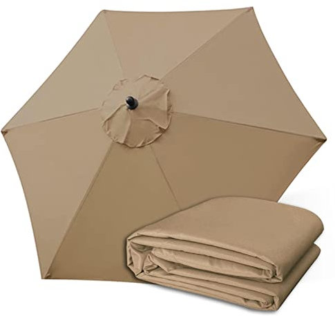 Telo Di Ricambio Tettuccio per Ombrellone Impermeabile UV30+, 4 Specifiche ( 2.7M /6 Stecche, 3M /6 Stecche, 2.7M /8 Stecche, 3M /8 Stecche ), Copertura per Ombrellone Tela Di Ricambio Baldacchino ( C