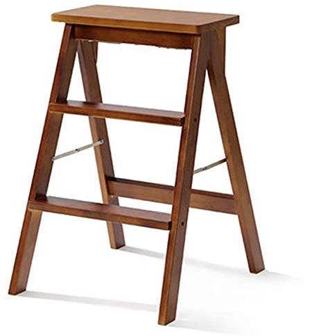 AAMNA Escabeau Pliant, escabeau, escabeau Pliant à 3 marches pour Adultes/Personnes âgées, escabeau Portable en Bois pour Cuisine/Chambre à Coucher, Charge maximale 150 kg