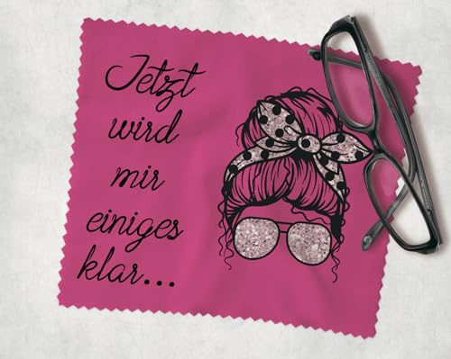 Farbwuselei Brillenputztuch Momlife pink Jetzt Wird Mir einiges klar Optikerqualität, 15x18 cm witzig Funny bedrucktes, lustiges, Mikrofasertuch (Momlife pink)