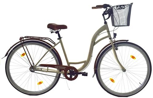 T&Y Trade 26 Zoll Kinder Mädchen City Fahrrad Mädchenfahrrad Bike Rad Nexus Nabenschaltung STVO Beleuchtung Rücktritt Reflex Beige 3 Gang