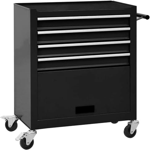 JOMAFA Carro Taller para Herramientas 4 cajones + Compartimento Grande, Armario Caja para Herramientas