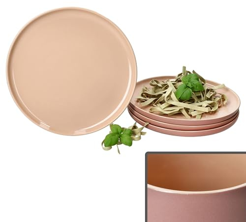 Ritzenhoff & Breker Jasper Lot de 4 assiettes plates en poudre I Ø 25,4 cm I Assiettes plates en faïence pour 4 personnes I Grandes assiettes pour barbecue, etc. I Vaisselle pour petit-déjeuner, midi,