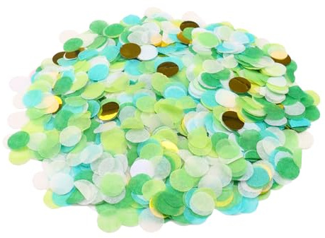 GoldRock 50g Konfetti Grün für Hochzeit, Geburtstag - 6000 Stk Rund, Papier Gold - Streudeko, Konfettikanone, Glitzer Tischdeko für Karneval, Taufe, Dschungel, Baby Shower Deko