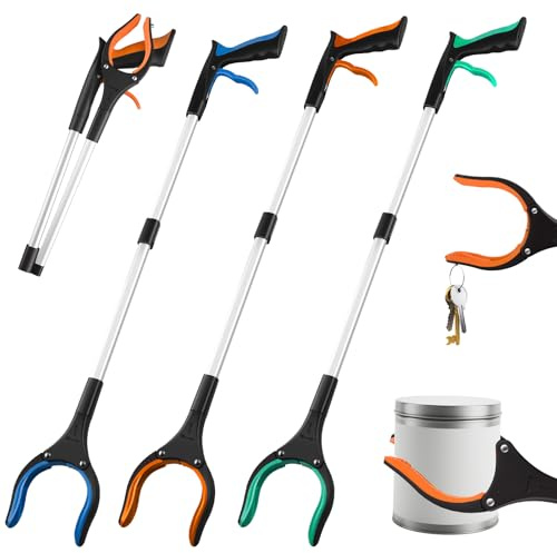 NOEAIKE Grabber Reacher Tool,3-Pack 32 Foldable Reacher Grabber Pickup Tool with 360° Rotating Jaw & Magnetic Tip, GarbageTrash Picker Upper Grabber,Lightweight Grabbers for Seniors/Elderly