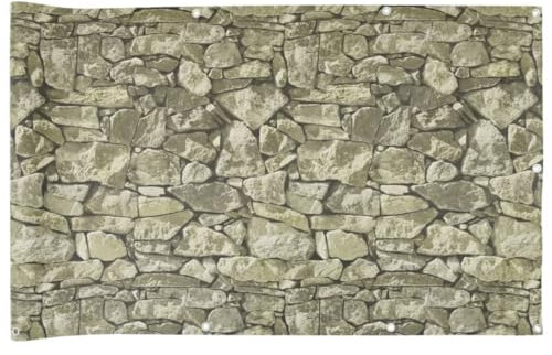 vidaXL Paravento da Giardino con Aspetto Pietra Grigio 300x90 cm PVC