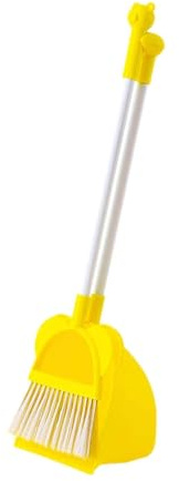 Milageto Set scopino e Paletta per Bambini 2 Pezzi, Giocattolo per Il Pulizia in Miniatura con Manico a Forma di Panda, Materiale PP Giallo, Gioco di Ruolo per Bambini Piccoli, età 3-6 Anni