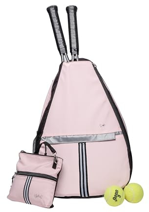 Glove It Tennisrucksack für Damen, leichte Damen-Tennistasche & Sling-Rucksack für 2 Schläger, Bälle, Wasserflasche - Fore Ever Pink