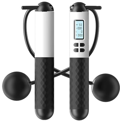 Cordless Skipping Ropes for Adults,Ropeless Skipping Rope, Wireless Skipping Rope with Counter,Weighted Jump Rope without Rope for Home Workout Equipment,Smart Digital, Gravity Ball